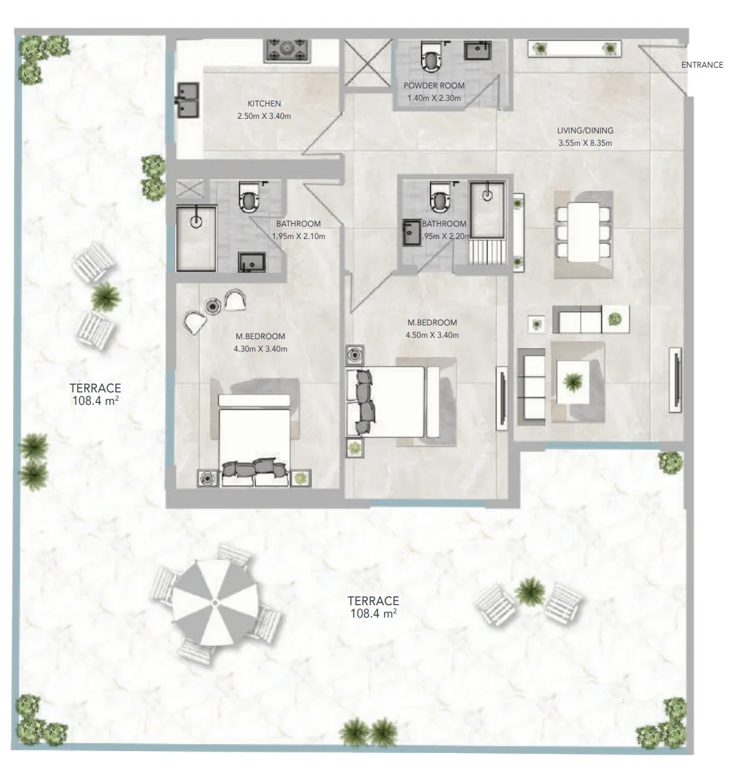 2 bed
