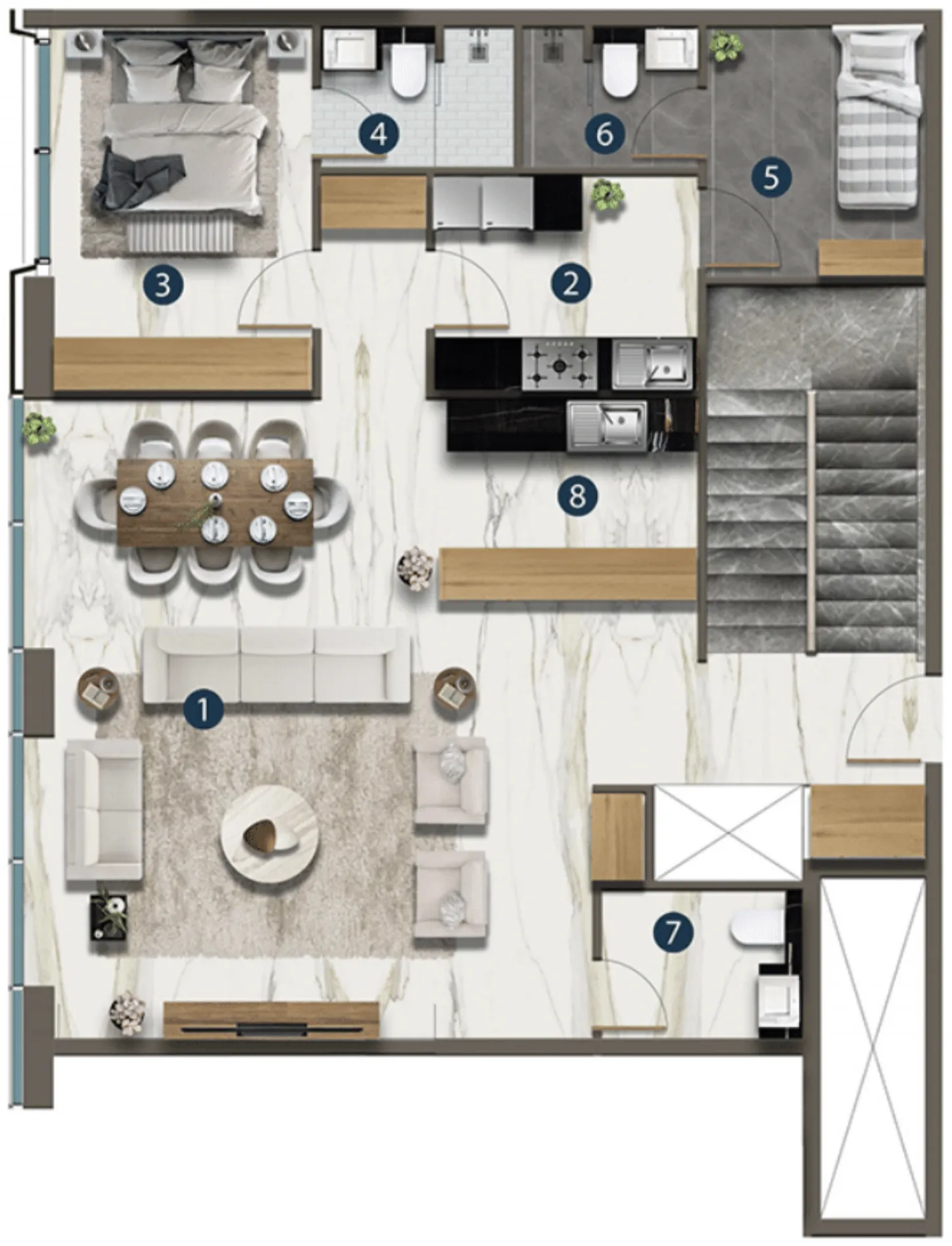 4 bedrooms floor plan
