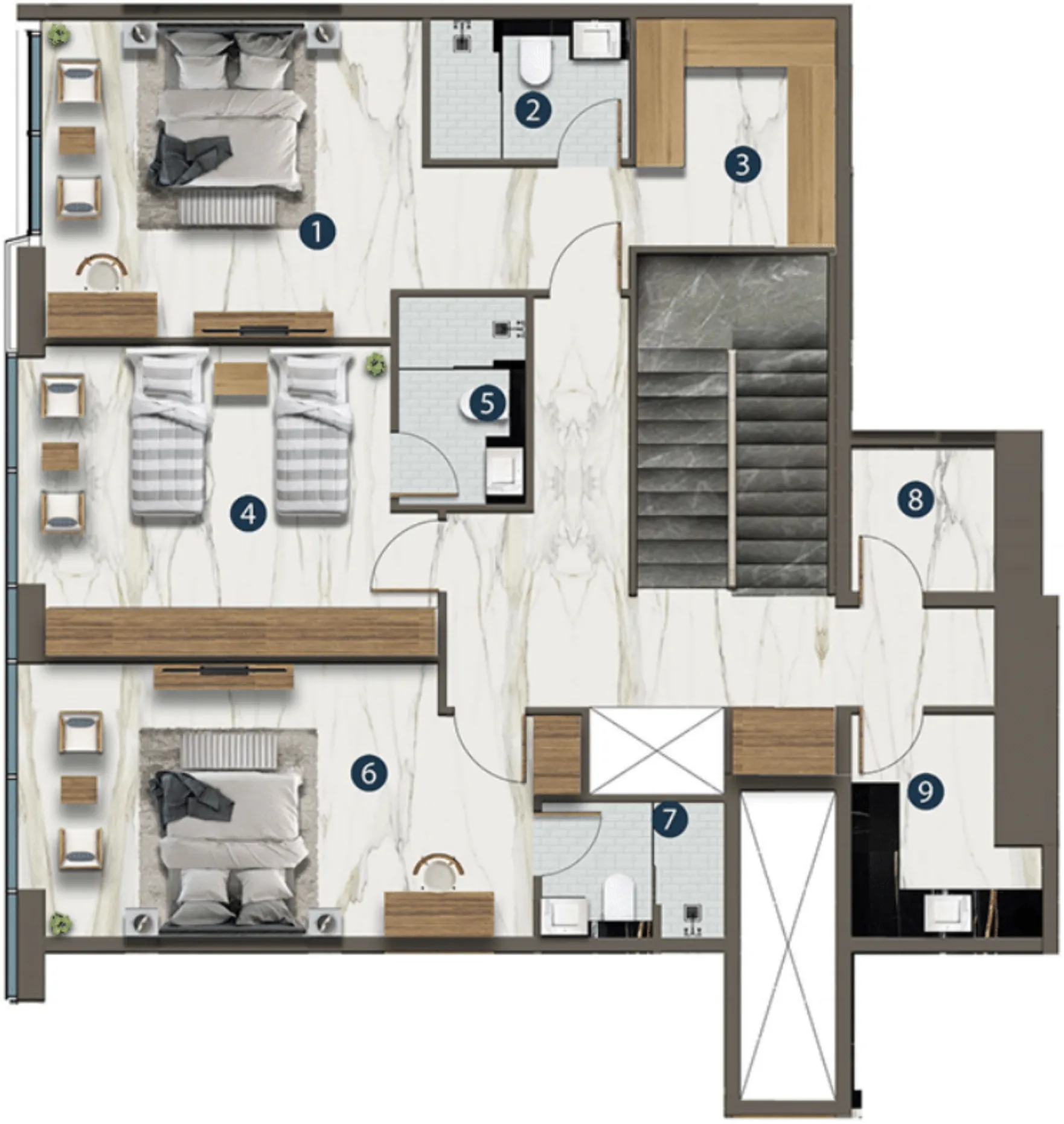 4 bed