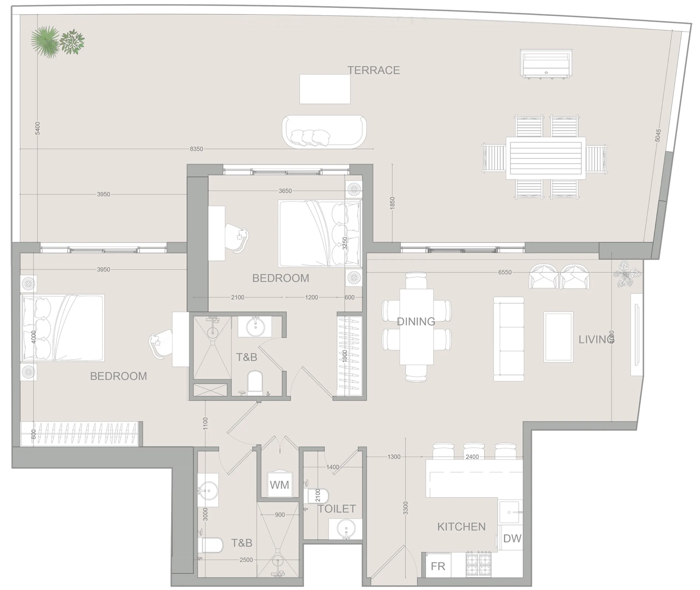 Object 1 AUREL1A Residence 2BR floor plan