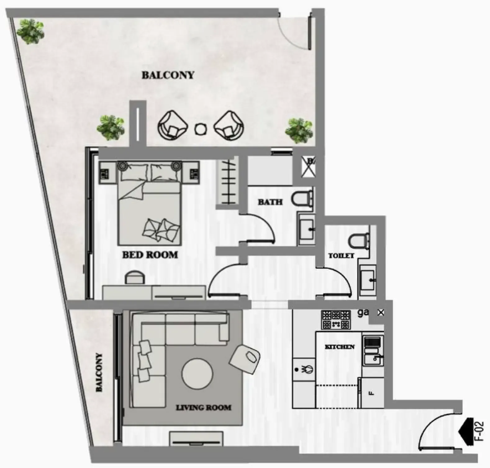 1 bed