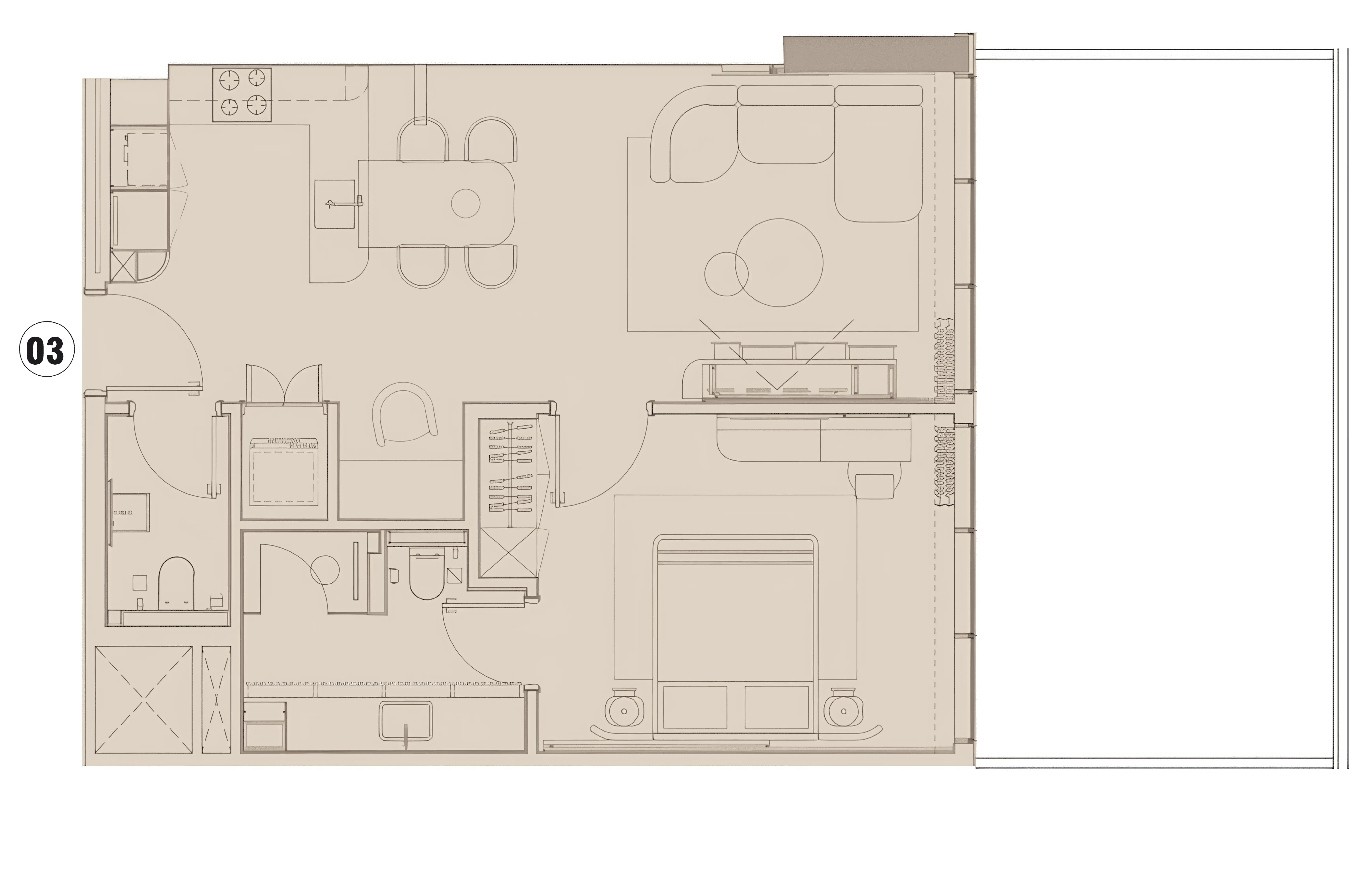 Imtiaz Development Pearl House IV 1BR floor plan