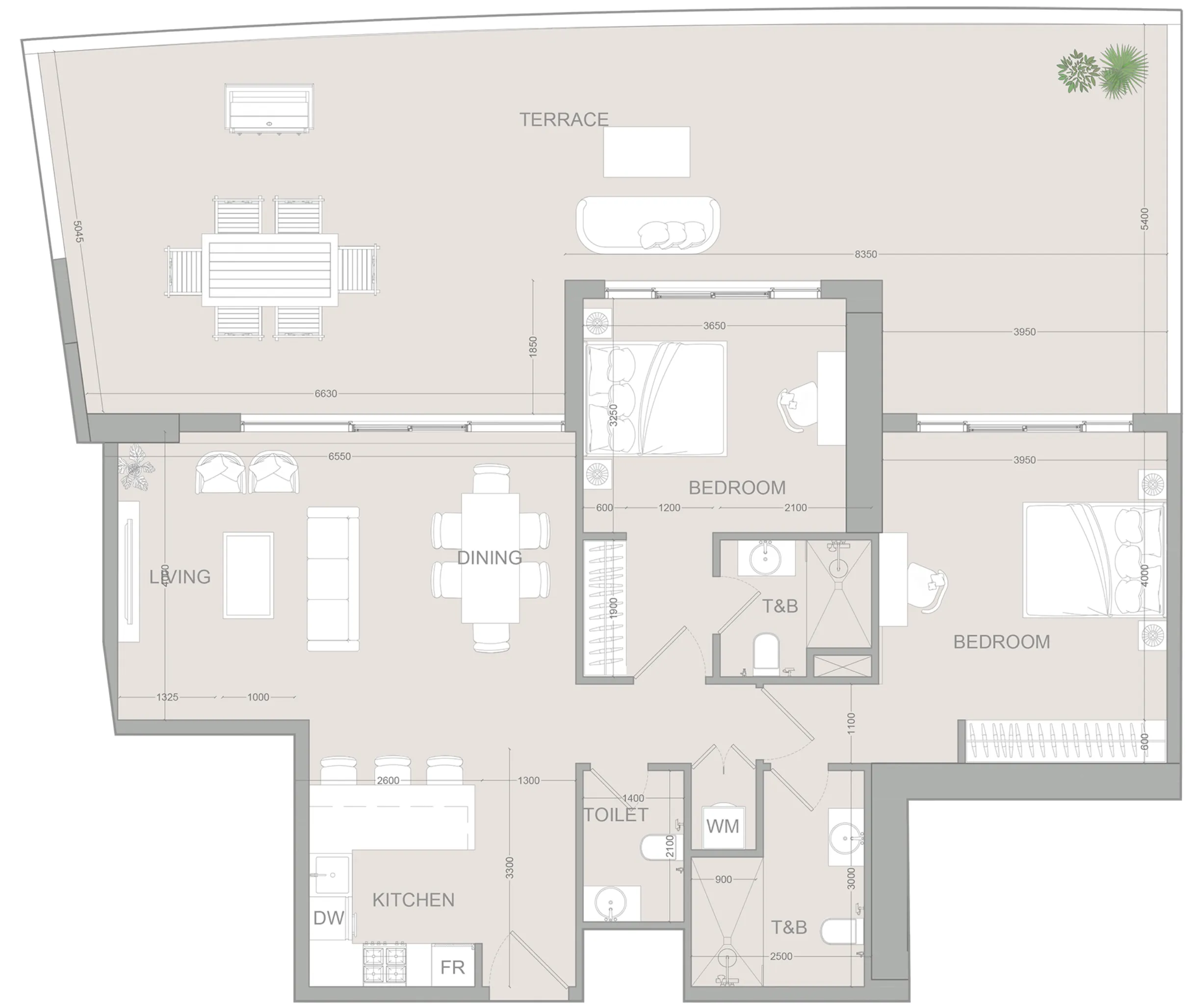 Object 1 AUREL1A Residence 2BR floor plan