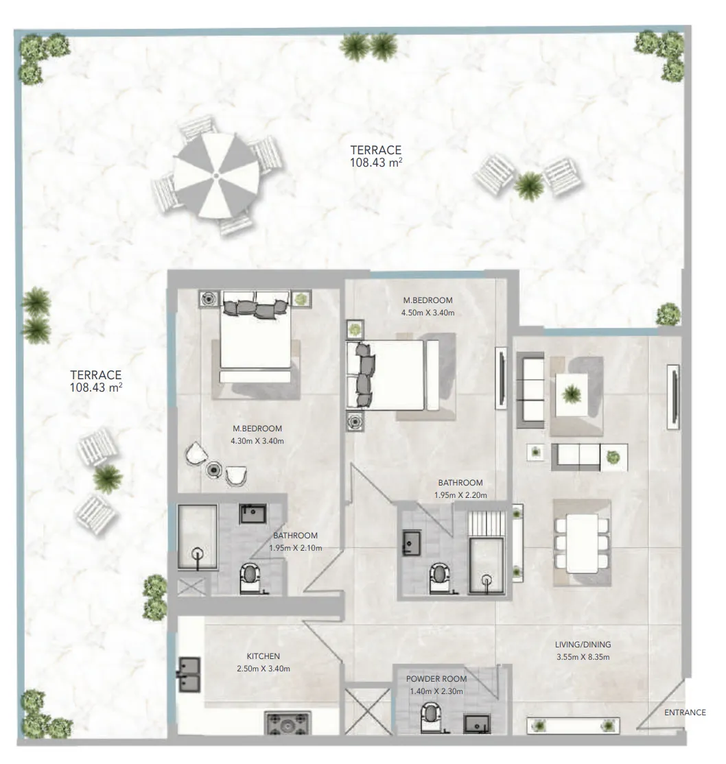 2 bed