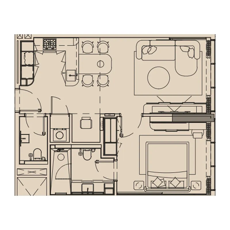 Imtiaz Development Pearl House IV 1BR floor plan