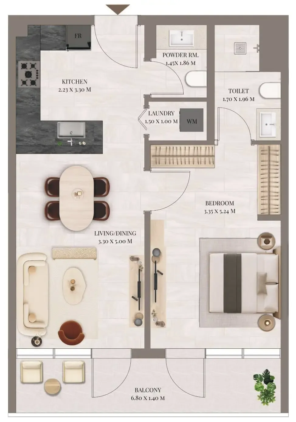 1 bedroom floor plan