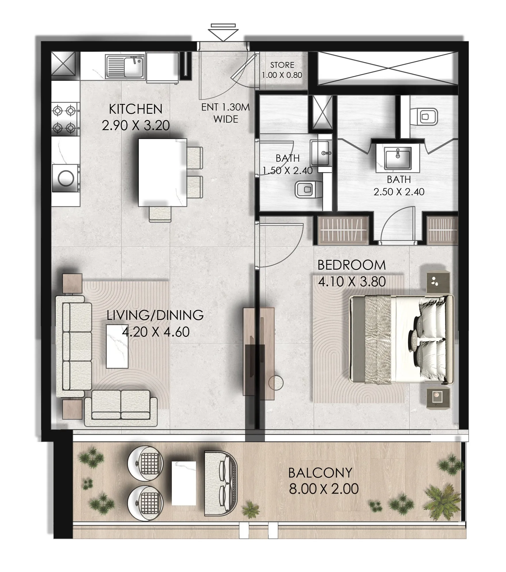 1 bed