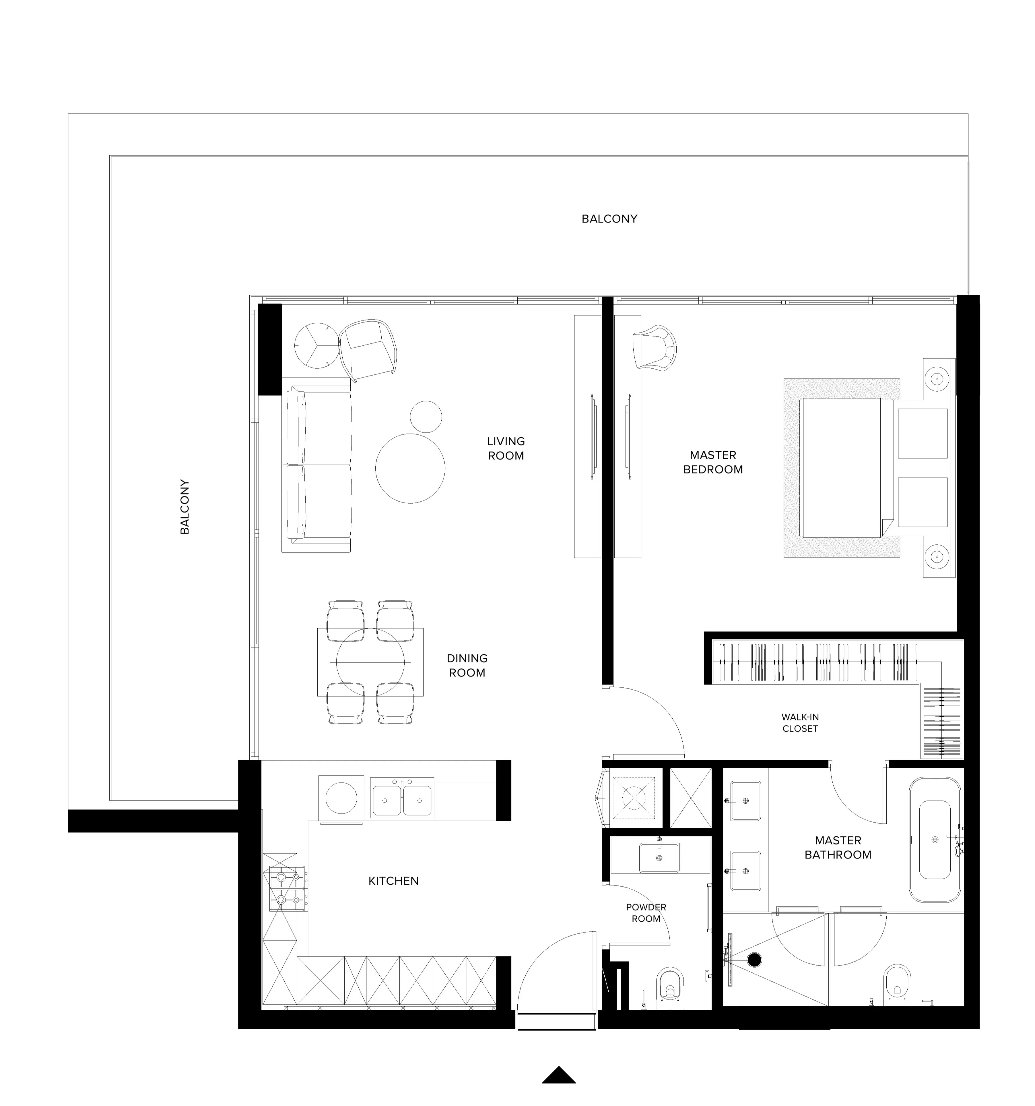 1 bedroom floor plan