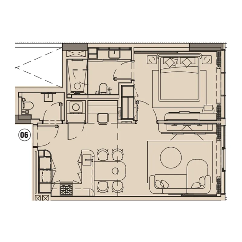 Imtiaz Development Pearl House IV 1BR floor plan
