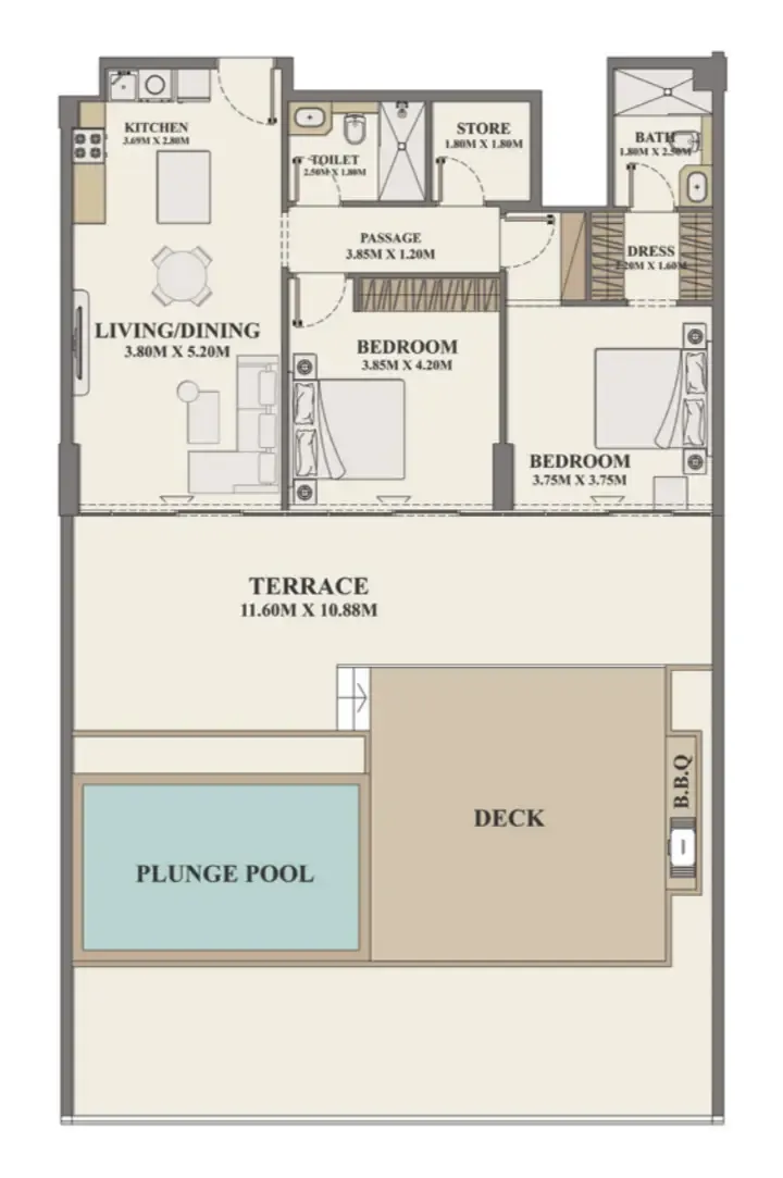3 bedrooms floor plan