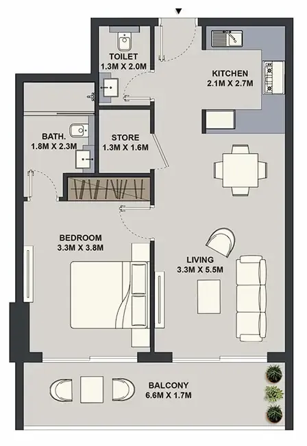1 bed