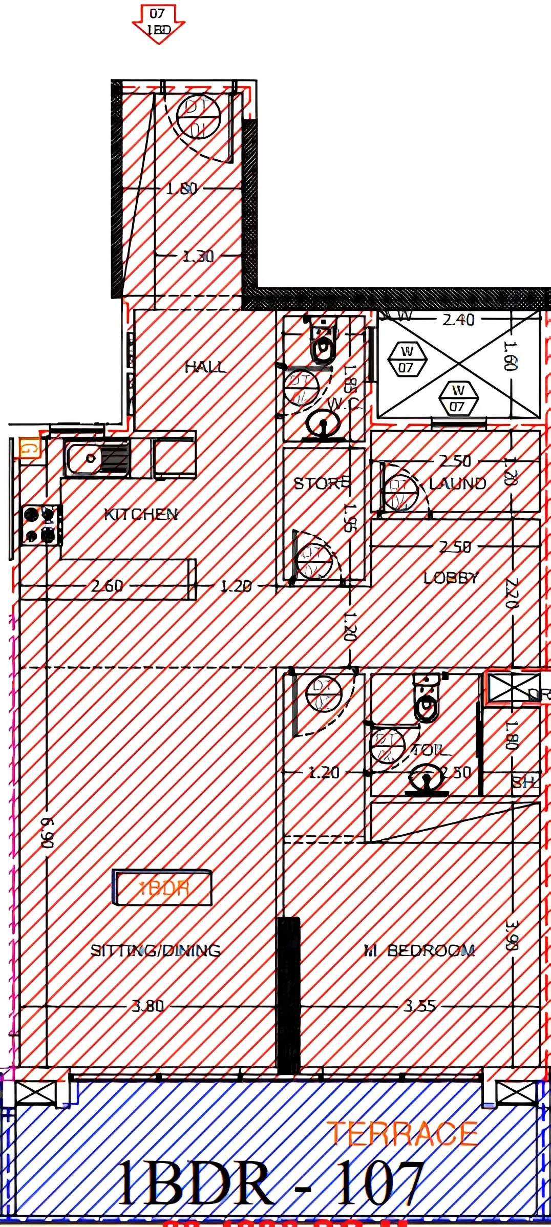 1 bedroom floor plan