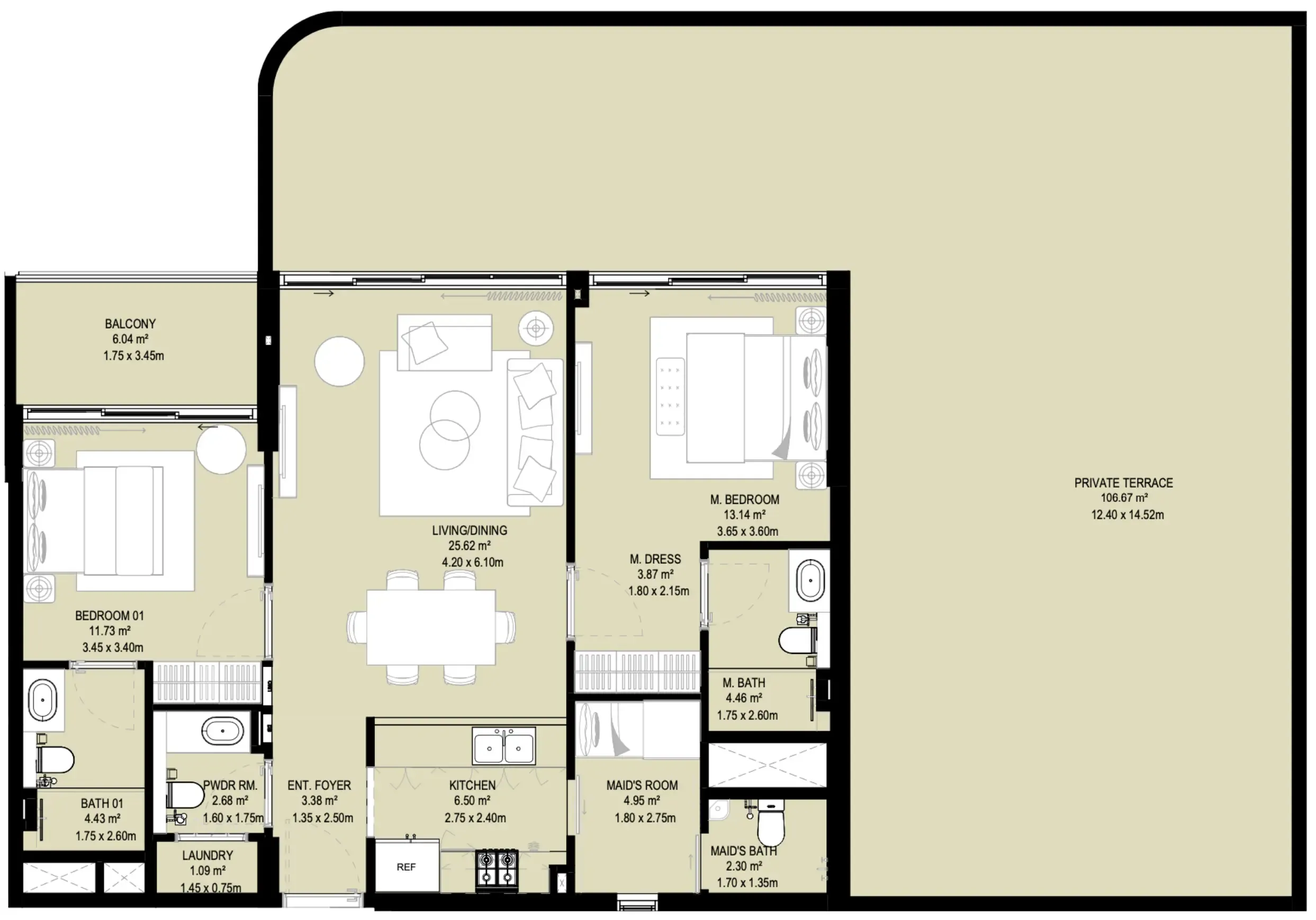 2 bed