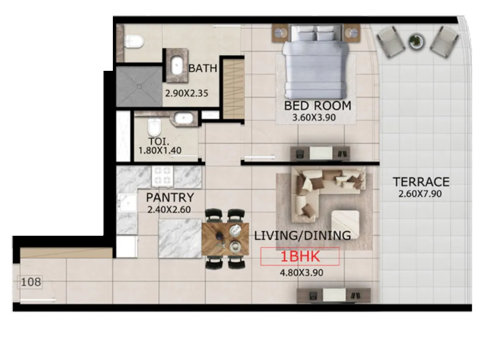 1 bed