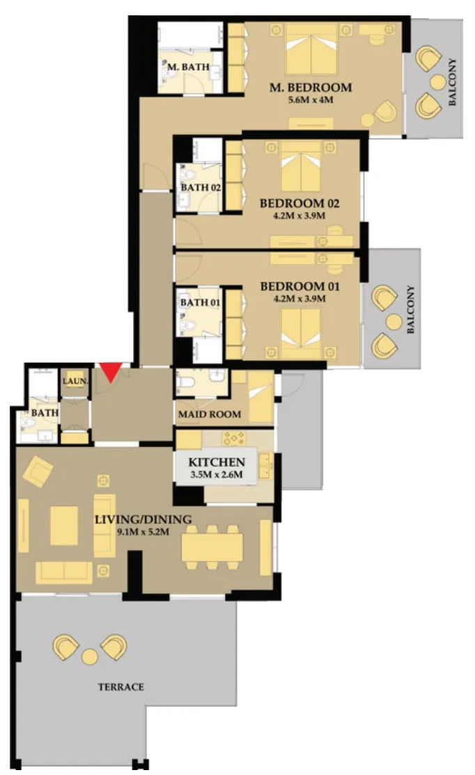 3 bedrooms floor plan