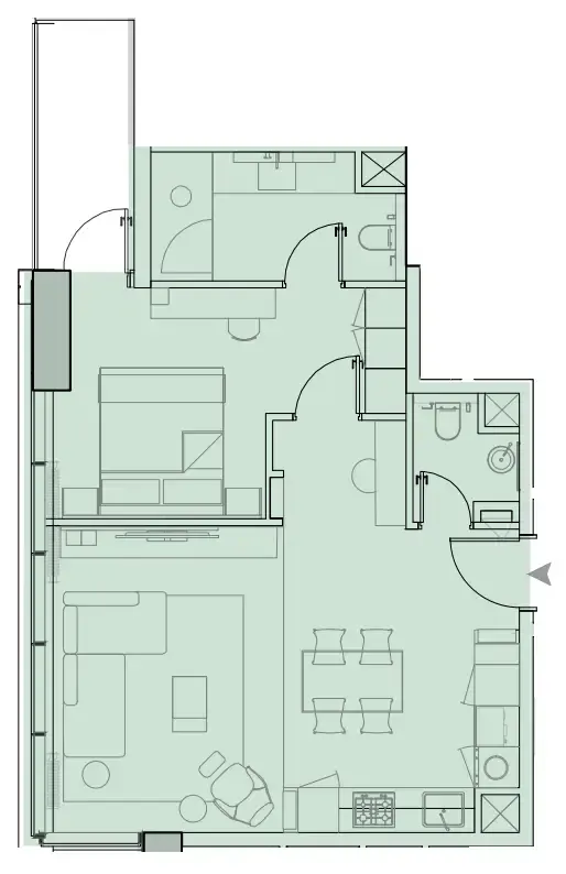 1 bed