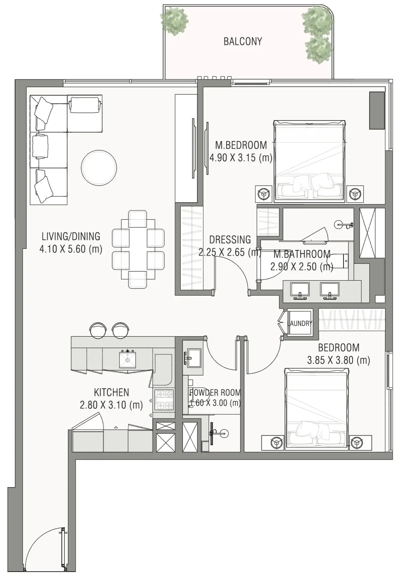2 bed