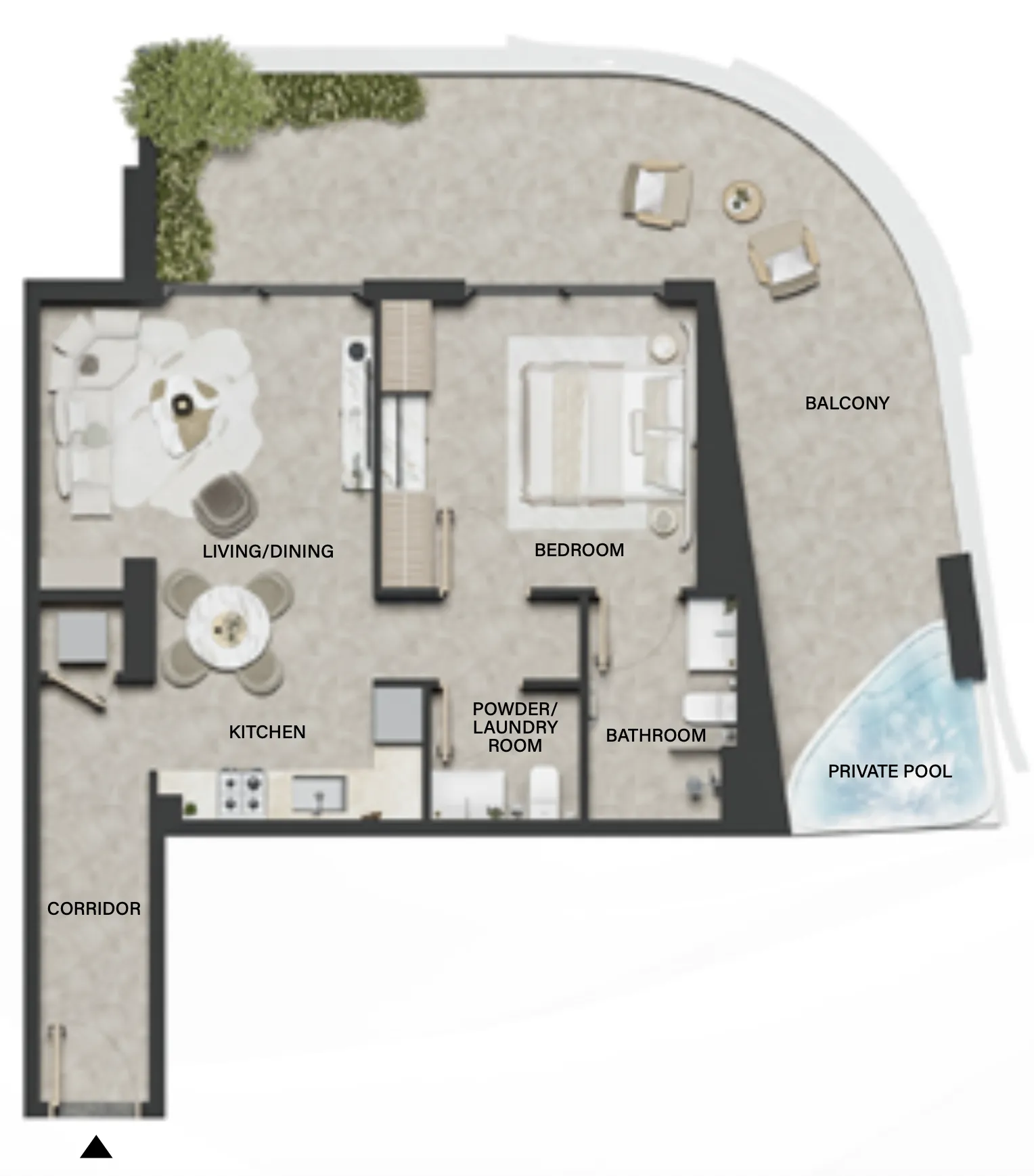 1 bedroom floor plan