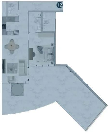 London Gate Franck Muller Vanguard 1BR floor plan