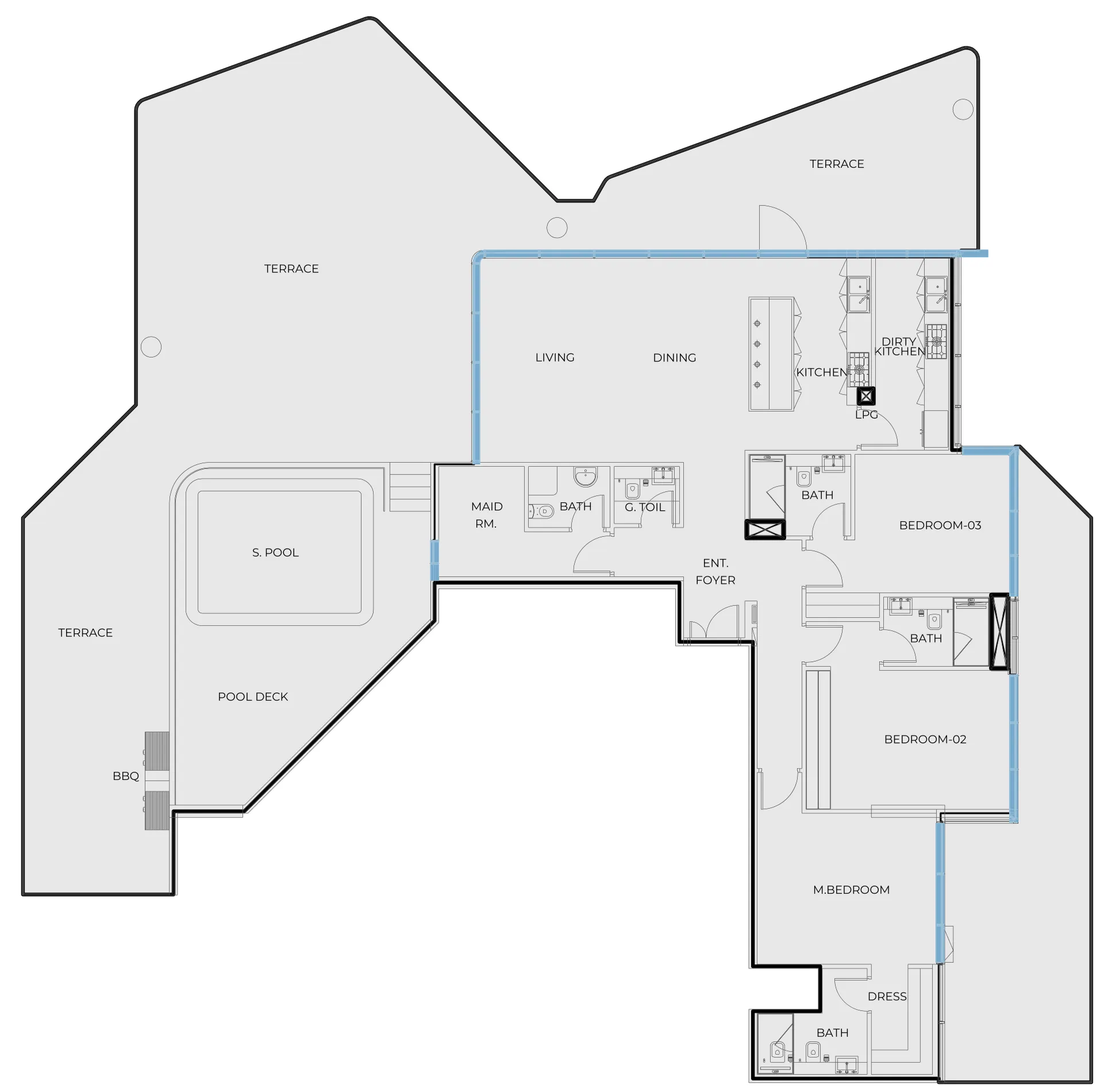 Prestige One Developments Coastal Haven 3BR floor plan
