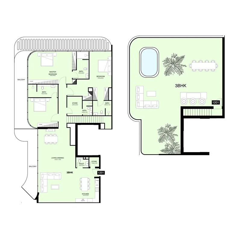 Mr. Eight Development Villa Del Gavi 3BR floor plan
