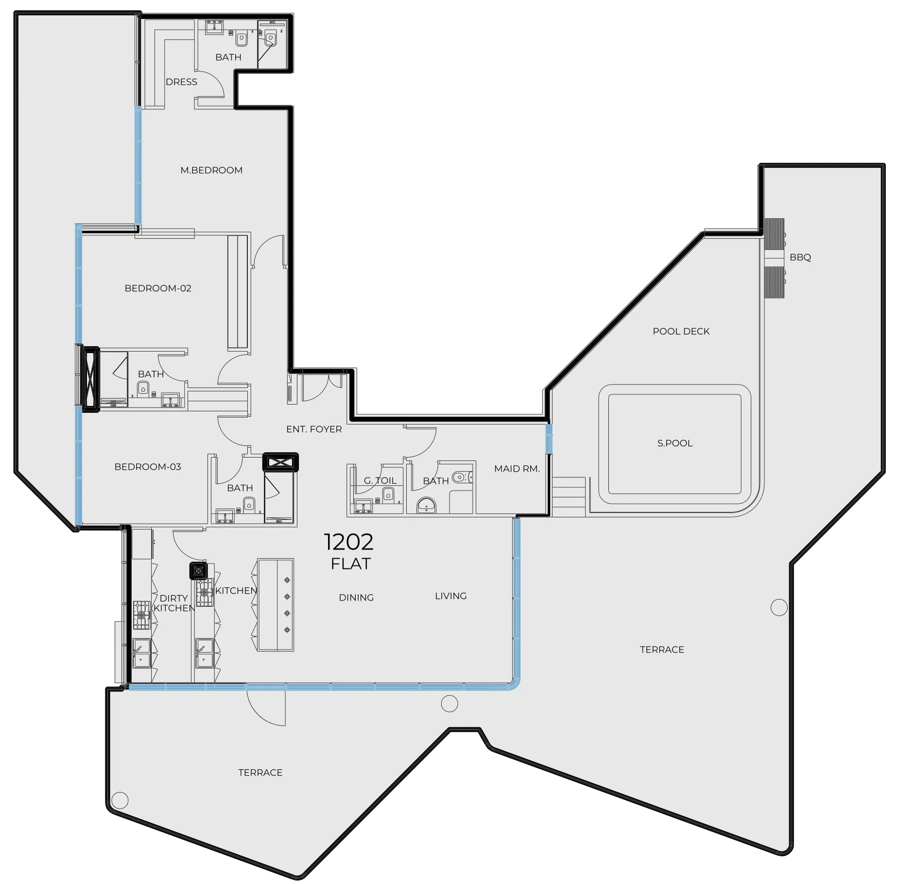 Prestige One Developments Coastal Haven 3BR floor plan