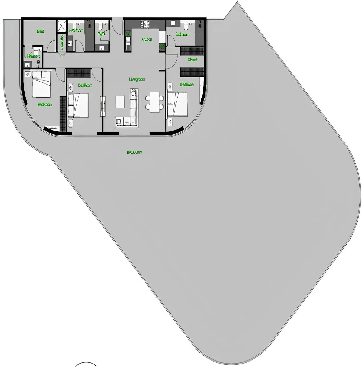 3 bedrooms floor plan