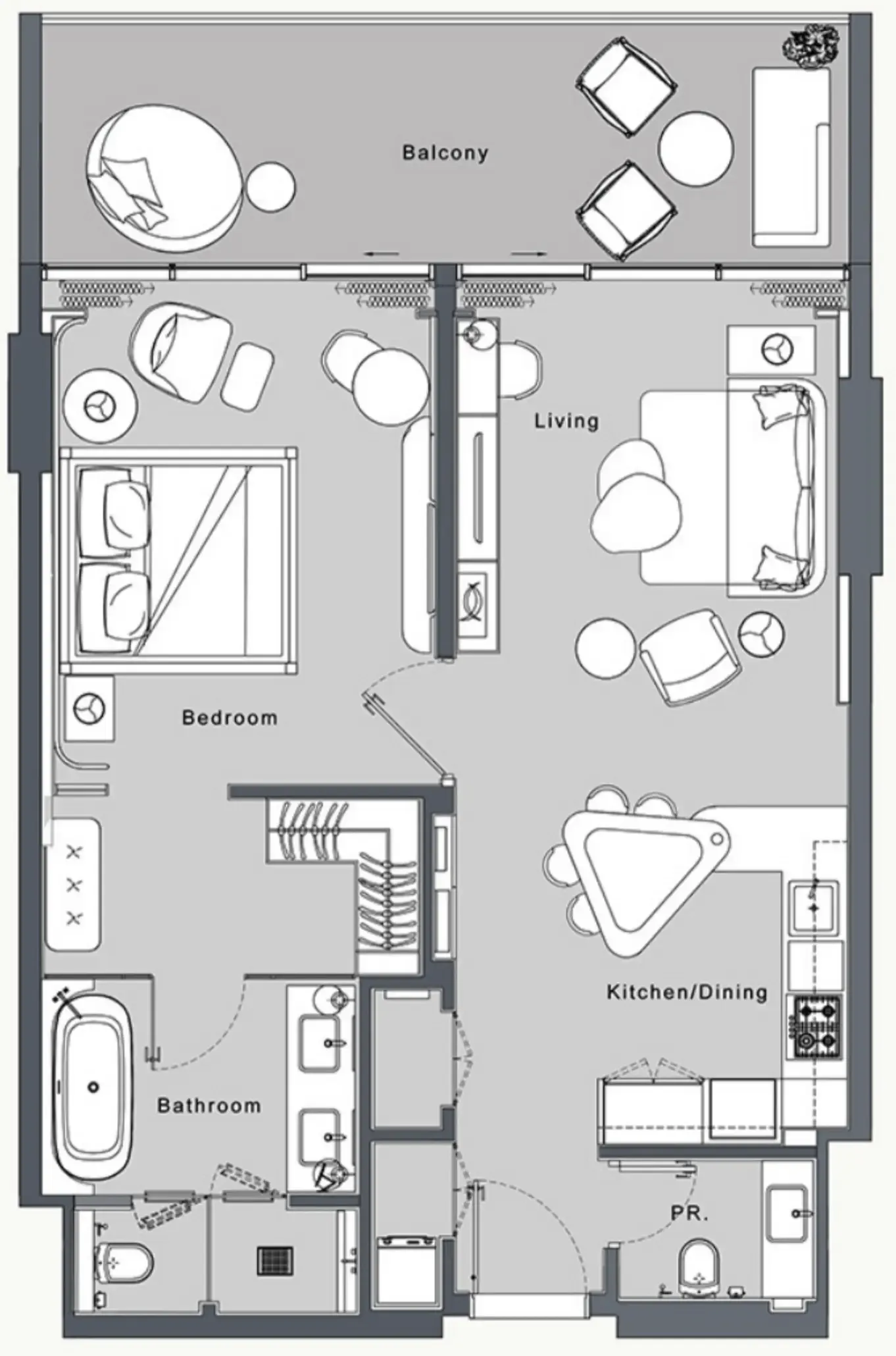 1 bedroom floor plan