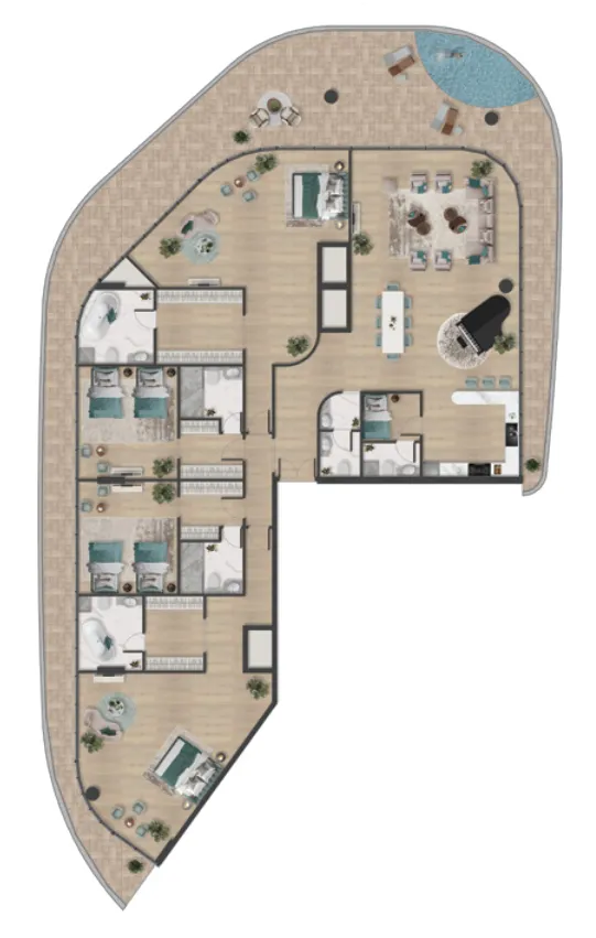 4 bedrooms floor plan