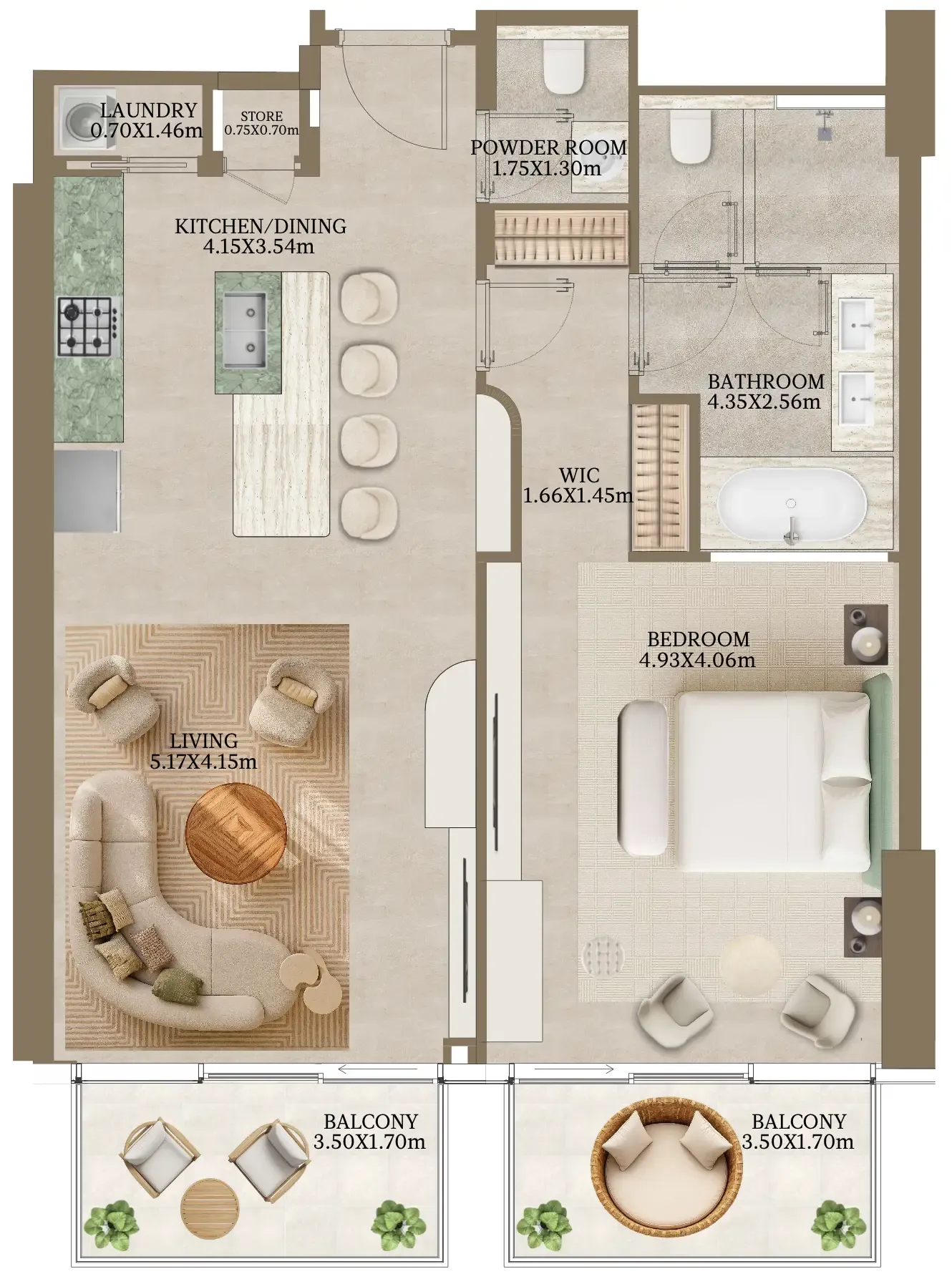 1 bed