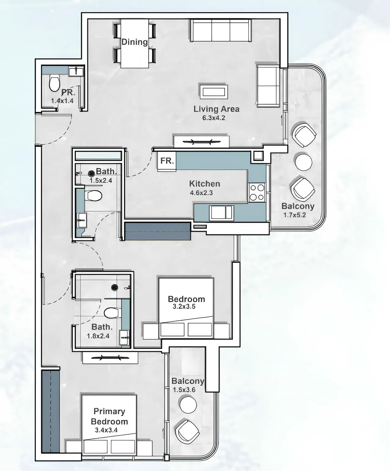 Iraz Developments Iraz Creek Views 2BR floor plan