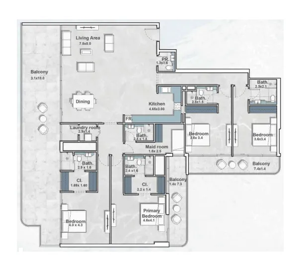 Iraz Developments Iraz Creek Views 4BR floor plan
