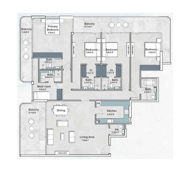 Iraz Developments Iraz Creek Views 4BR floor plan
