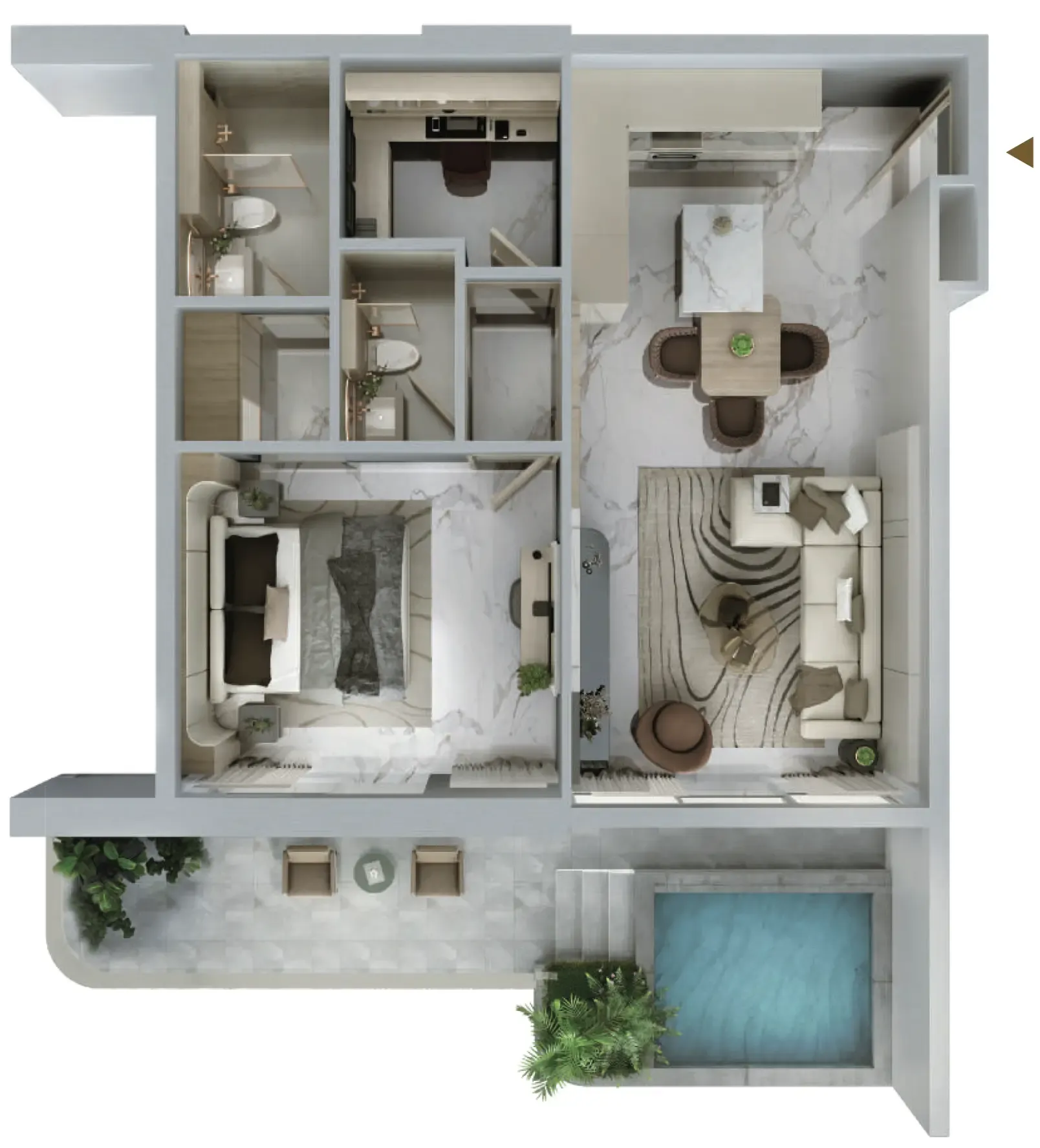 1 bed