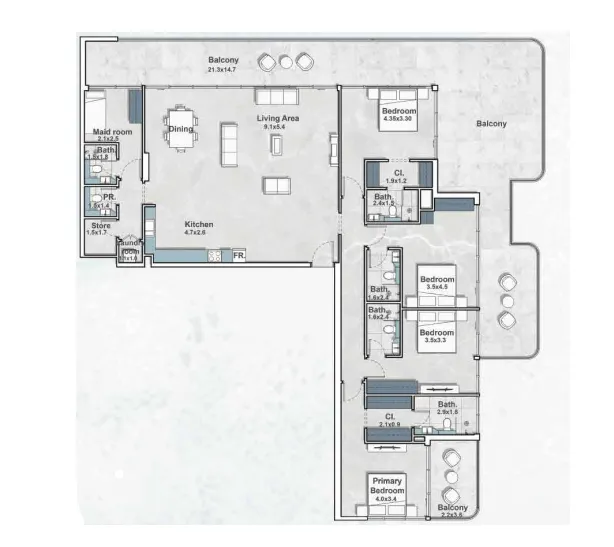 Iraz Developments Iraz Creek Views 4BR floor plan