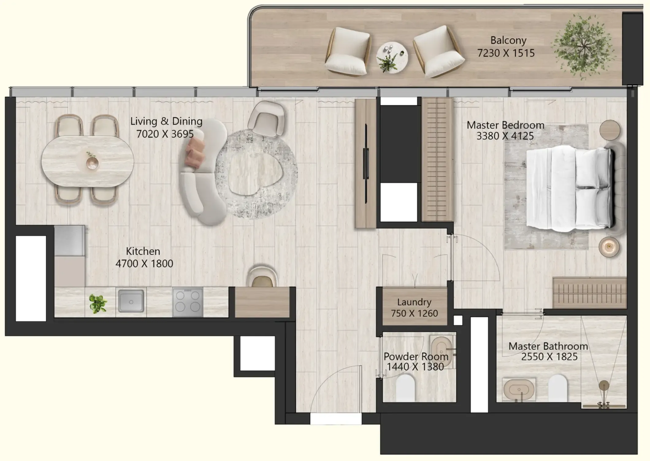 1 bed