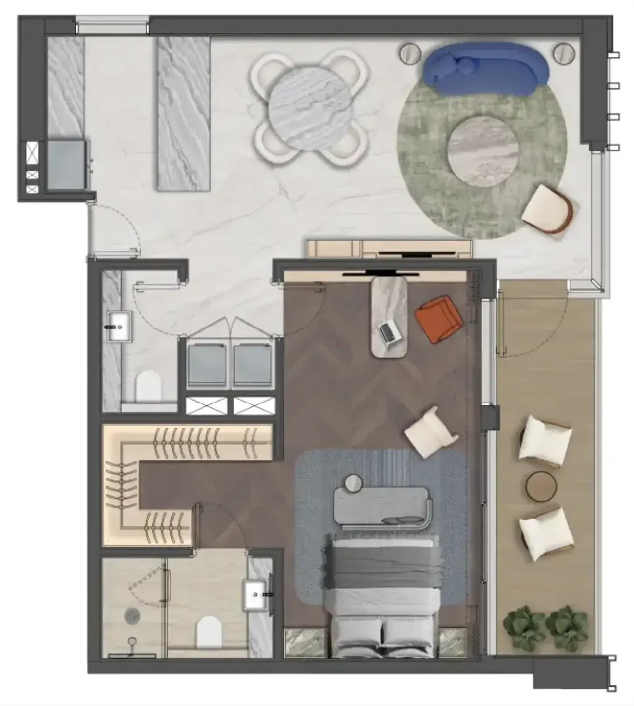 1 bed