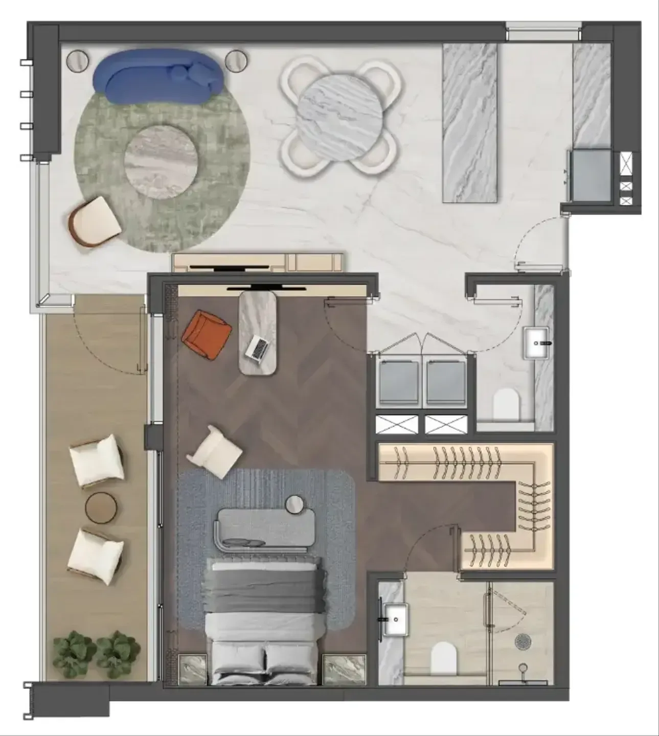 1 bed