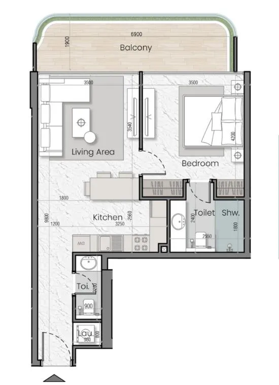 1 bed