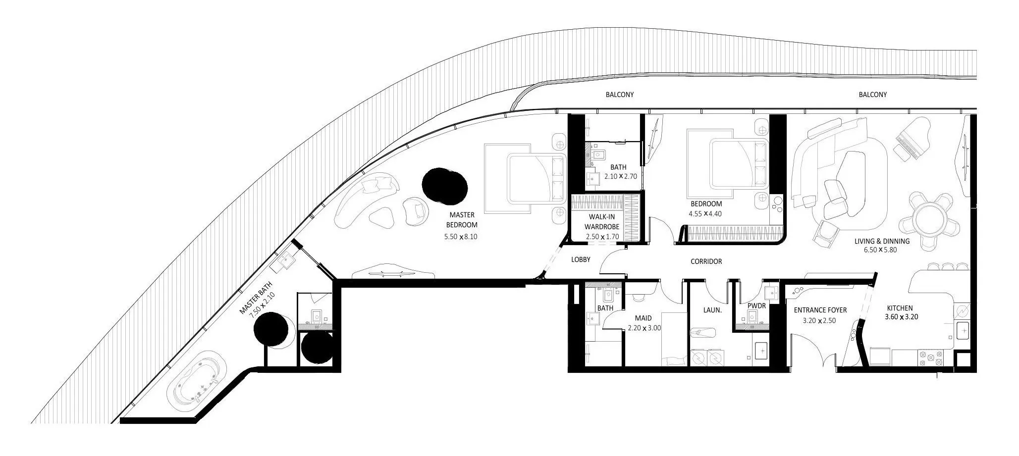 2 bed