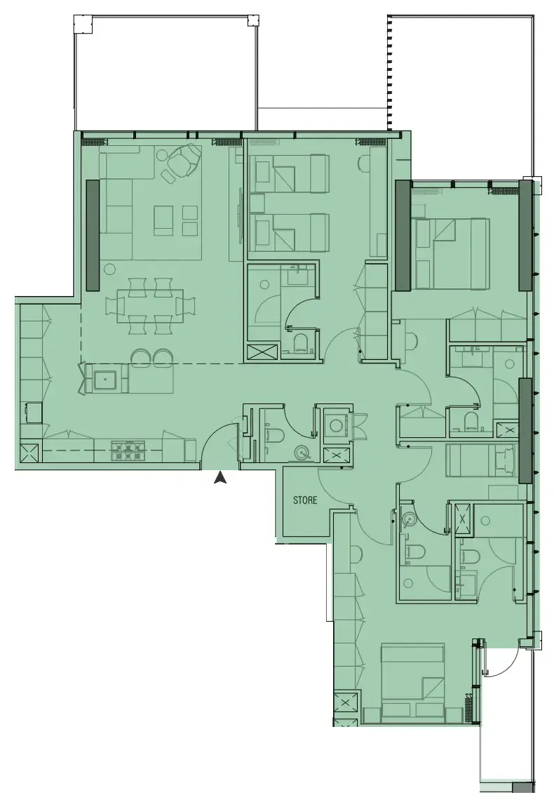 3 bedrooms floor plan