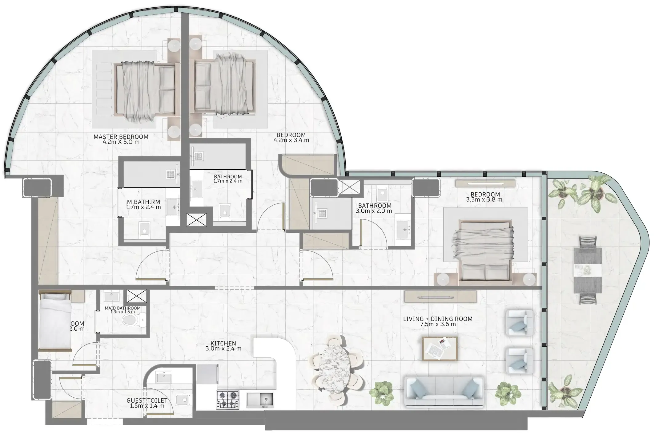3 bed