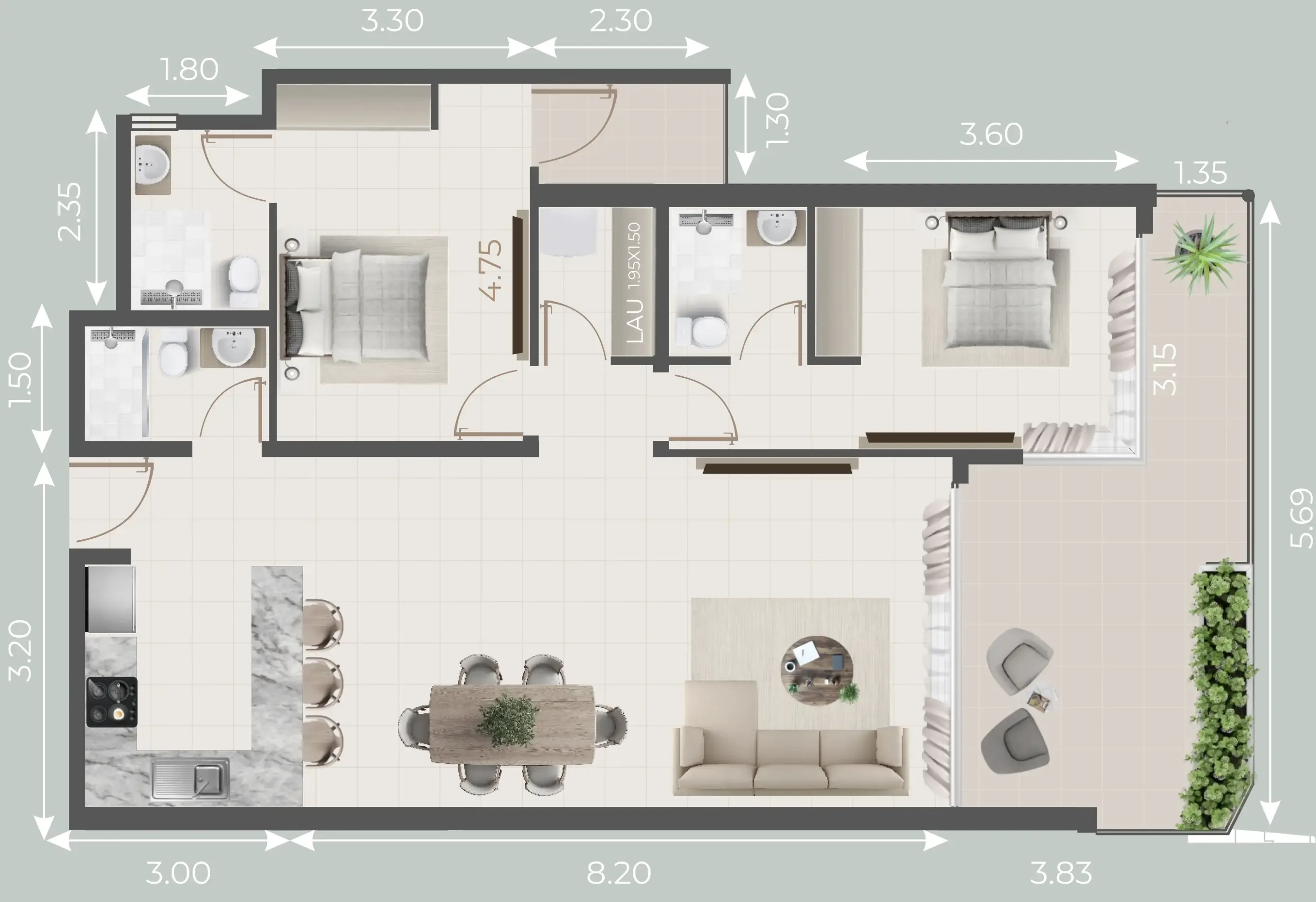 2BR Layout