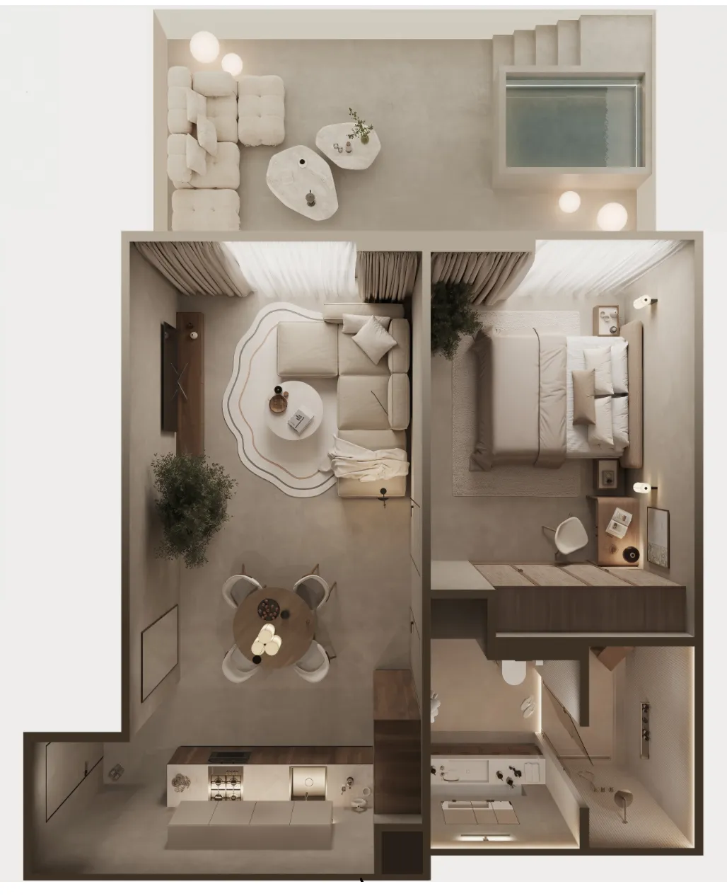 1 bedroom floor plan
