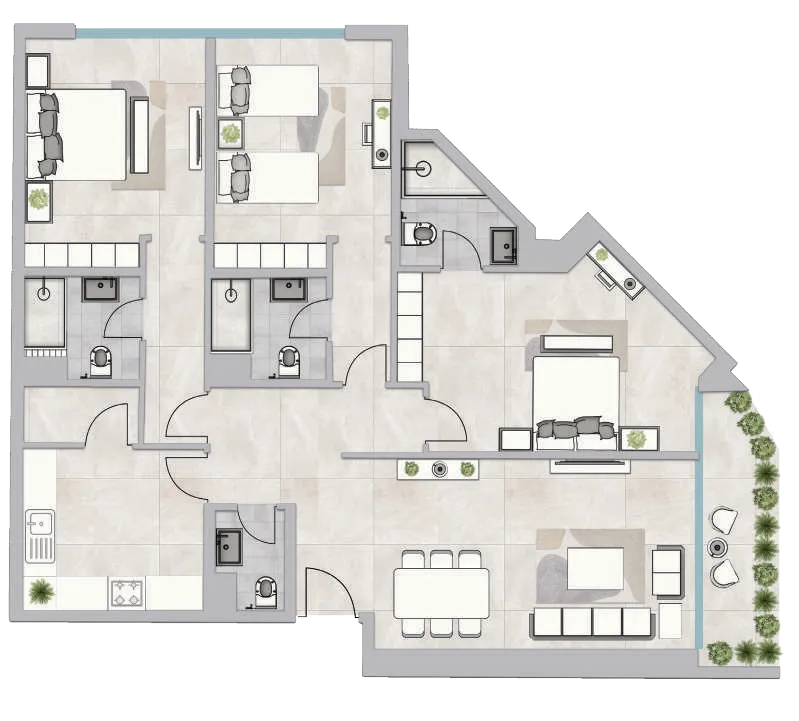 3 bedrooms floor plan