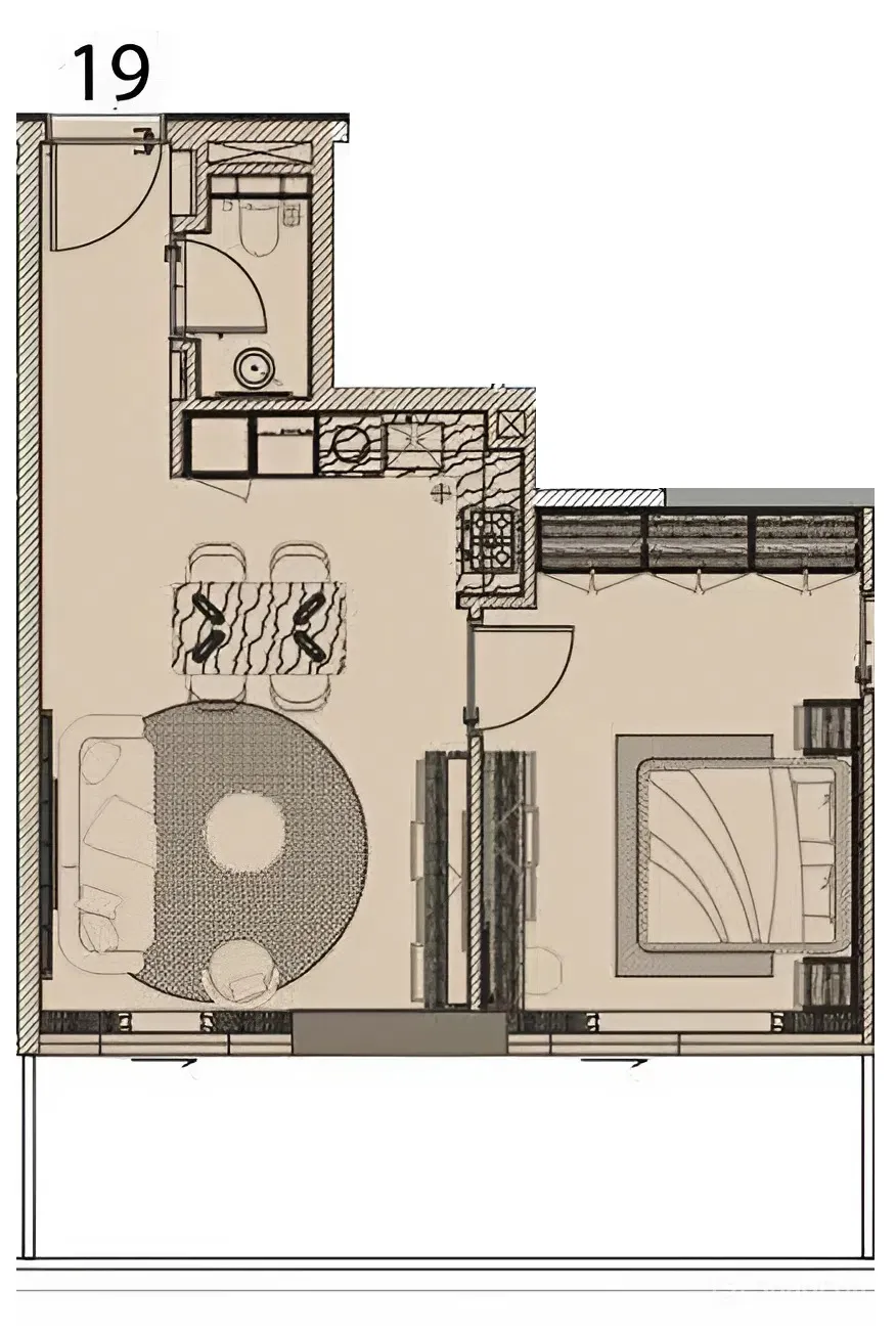 1 bedroom floor plan