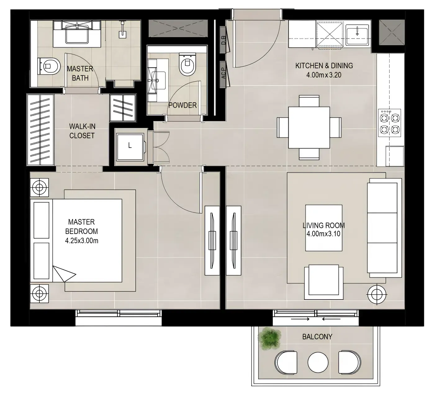 1 bed