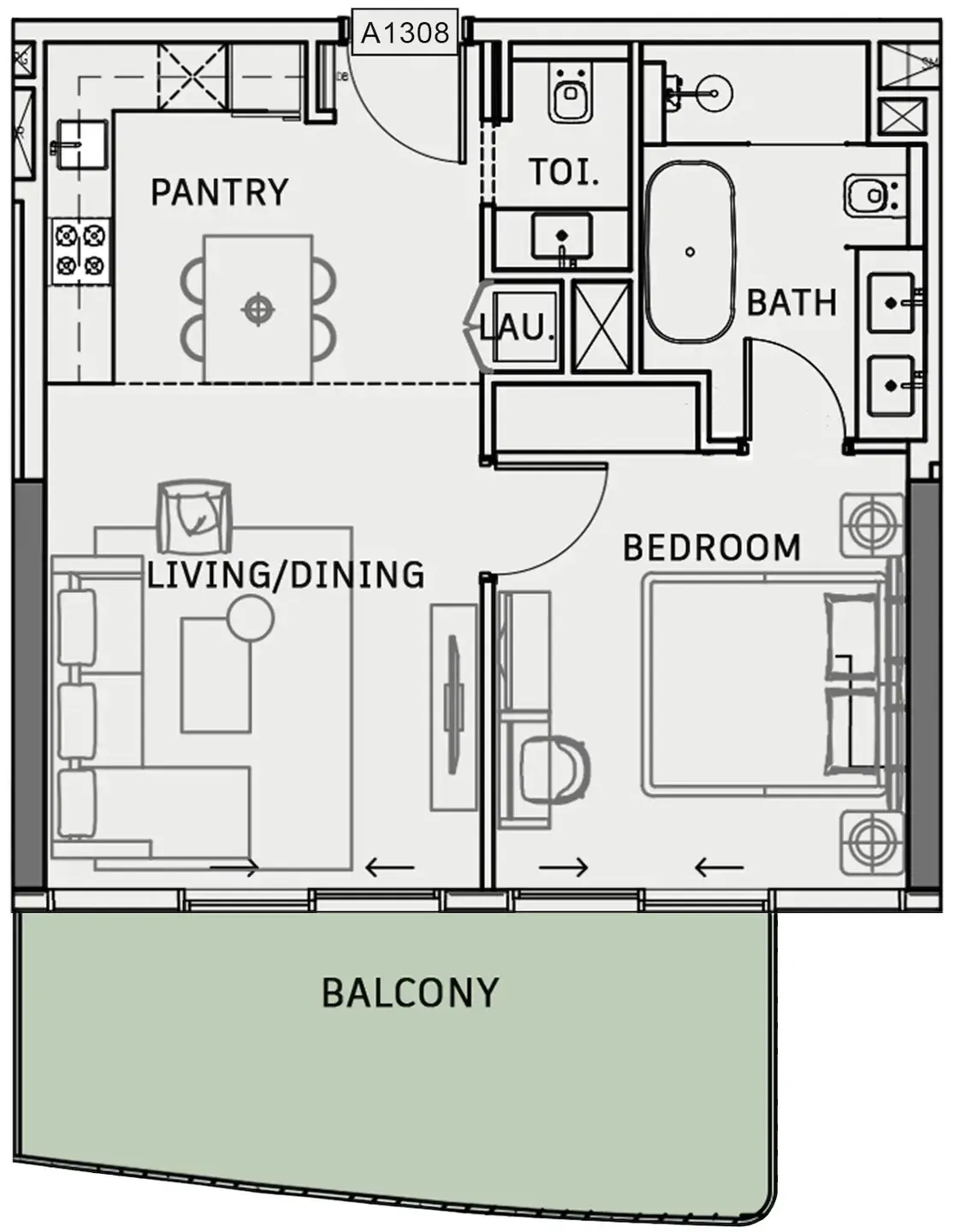 1 bed
