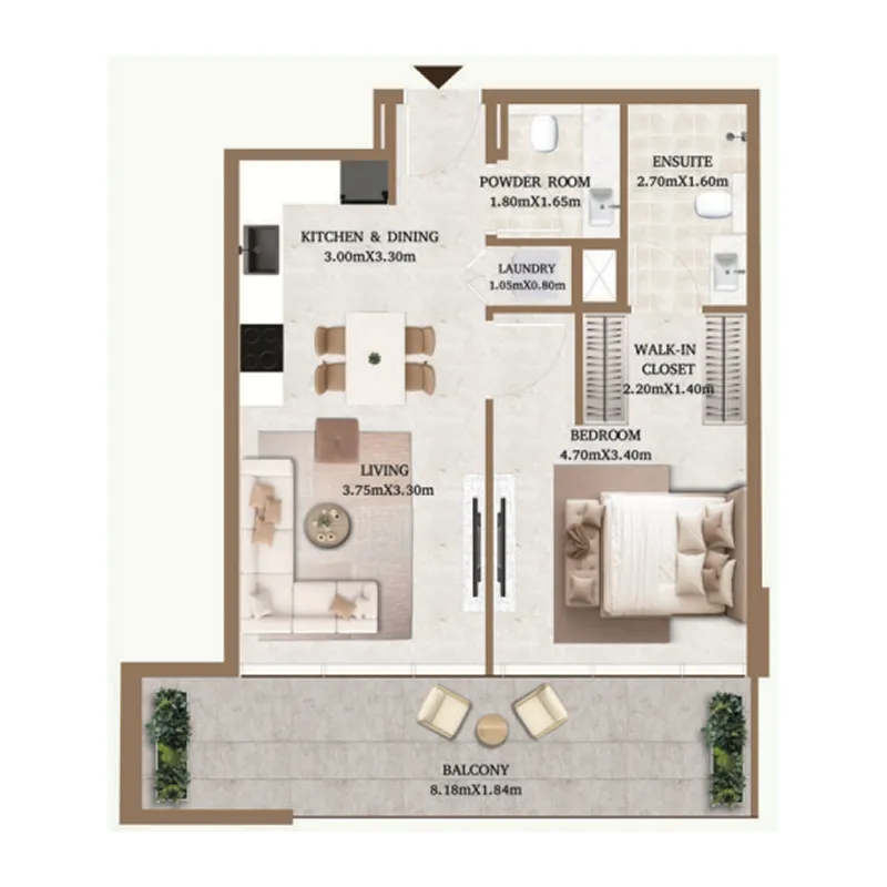 1 bed