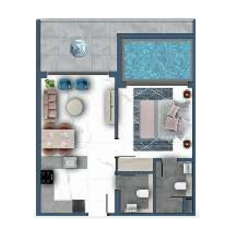 1 bedroom floor plan